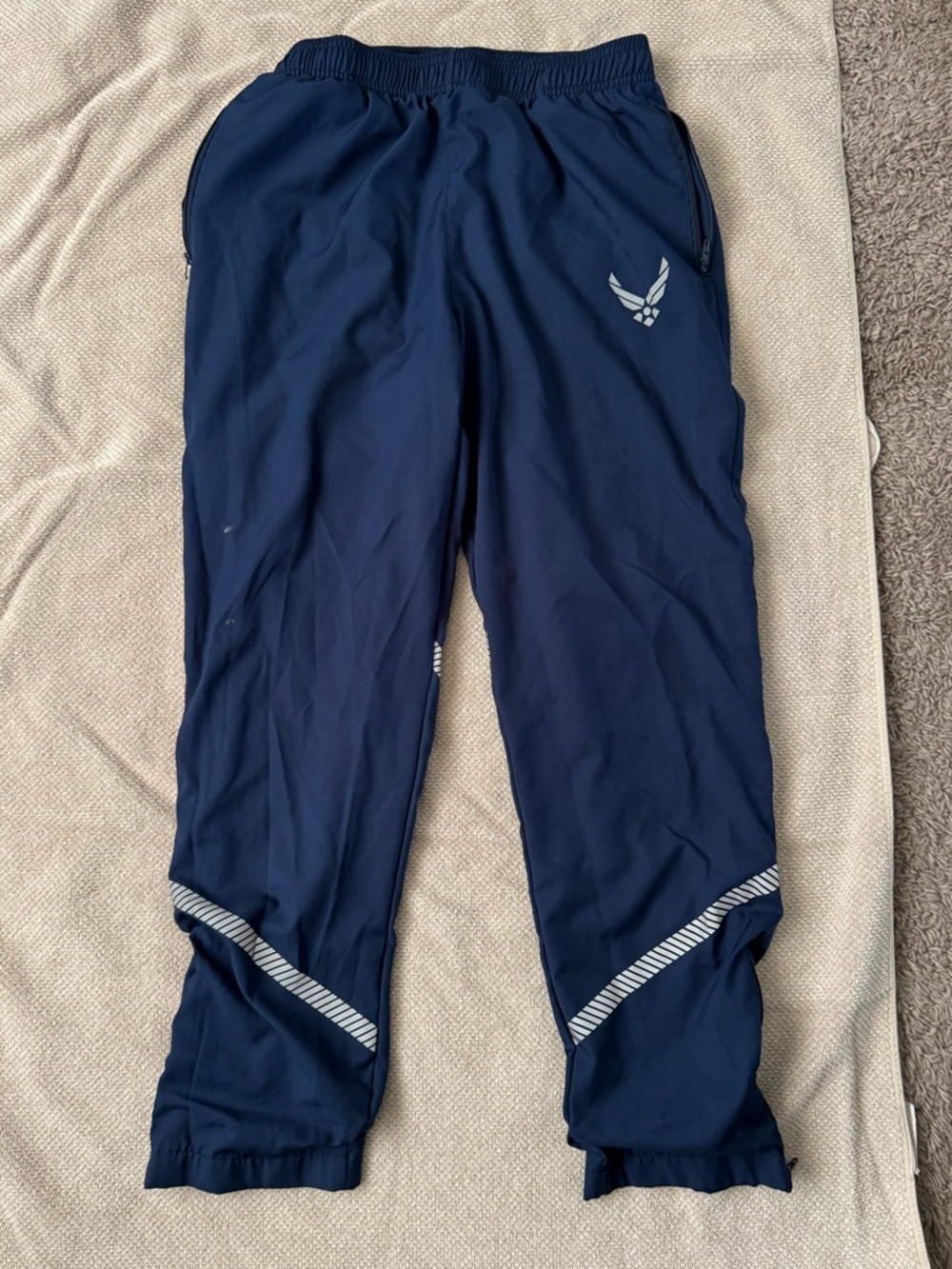 Navy Reflective Track Joggers with Elastic Waist